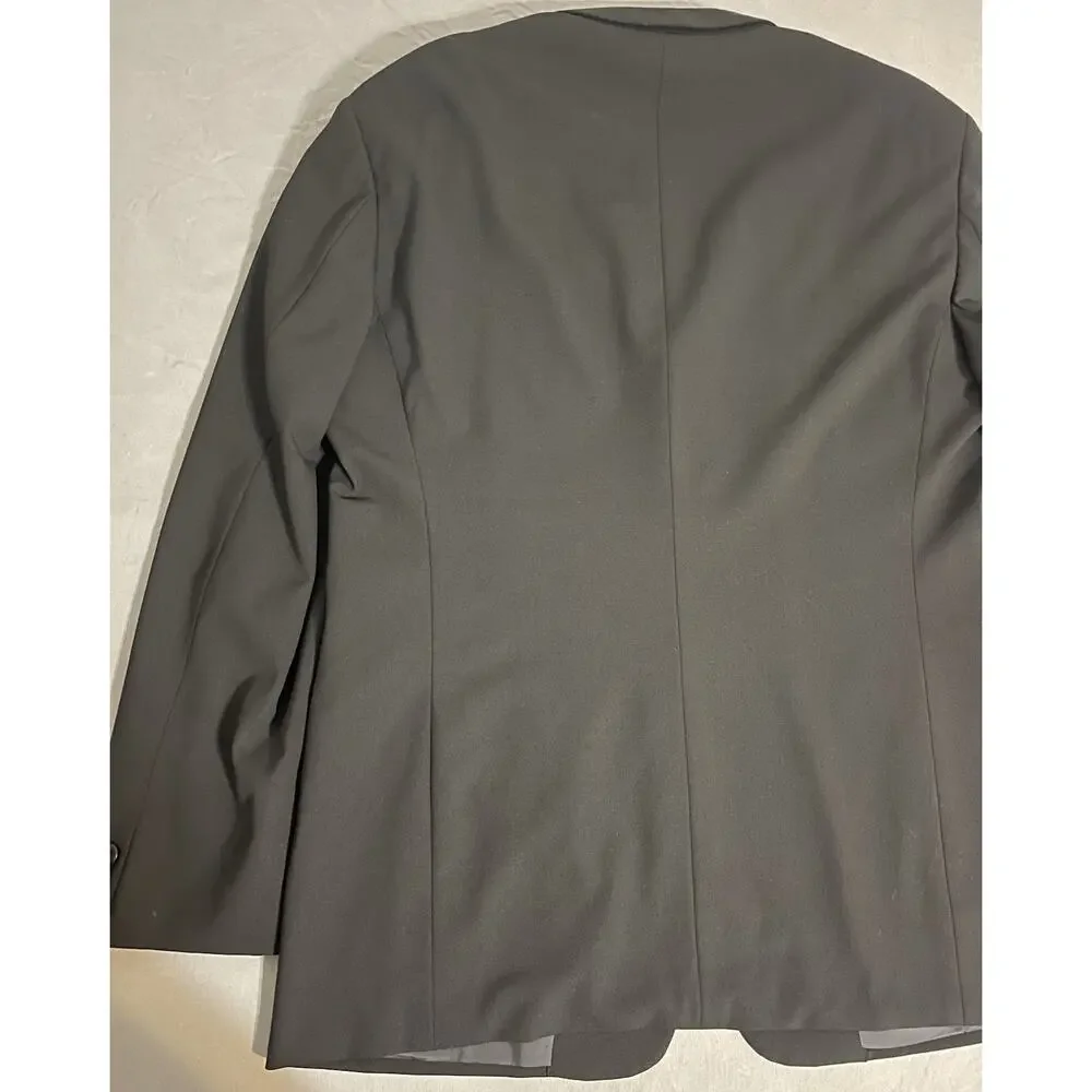 Armani Collezioni Black Wool Blazer Sz 54 EU / 44R 22.5” Pit Made Italy EUC
